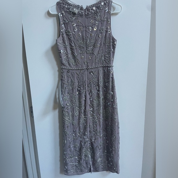 NWT Mac Duggal Sleeveless Beaded Midi Cocktail Dress with Back Slit - Picture 8 of 11